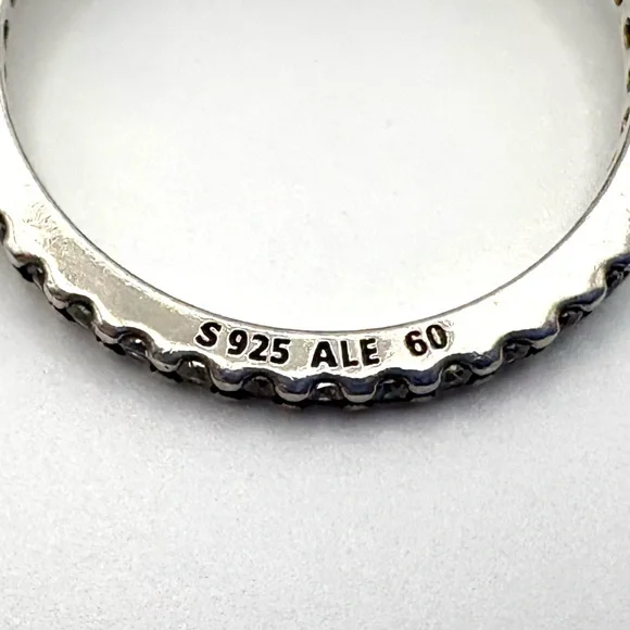 Pandora Sterling Silver Classic Teardrop Pear Halo Ring Size 9 - Picture 4 of 5